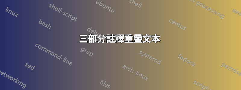 三部分註釋重疊文本