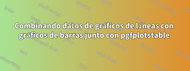 Combinando datos de gráficos de líneas con gráficos de barras junto con pgfplotstable