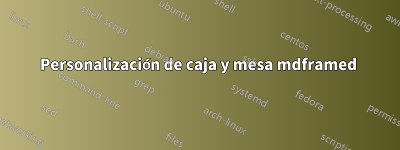 Personalización de caja y mesa mdframed