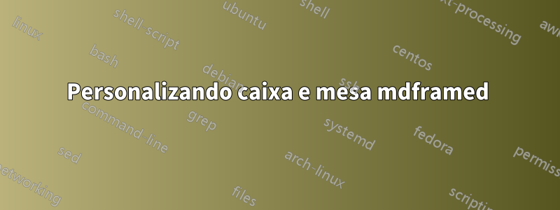 Personalizando caixa e mesa mdframed