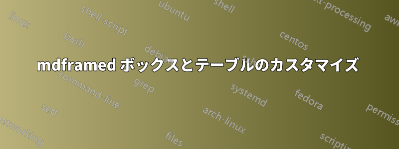 mdframed ボックスとテーブルのカスタマイズ