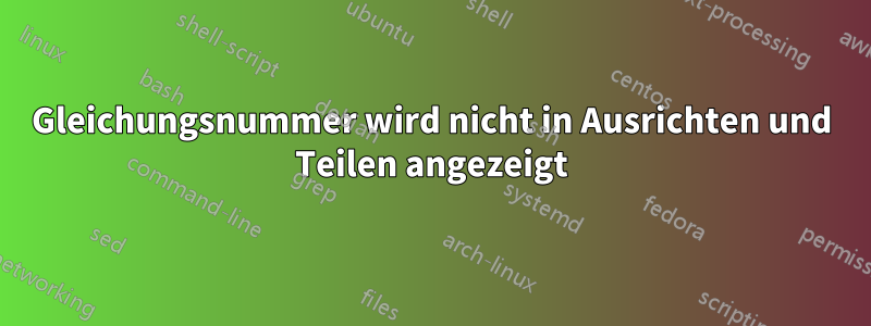 Gleichungsnummer wird nicht in Ausrichten und Teilen angezeigt