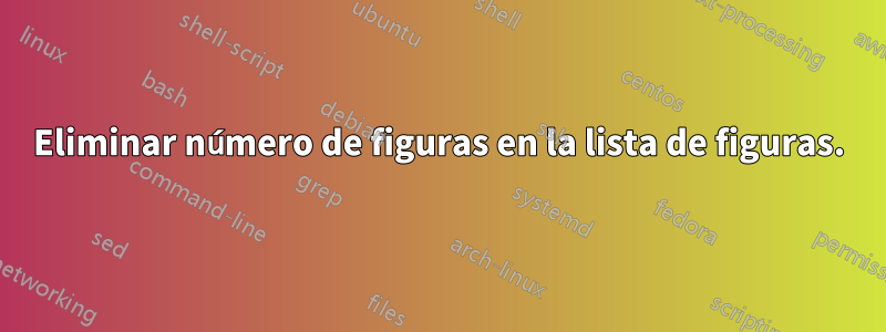 Eliminar número de figuras en la lista de figuras.