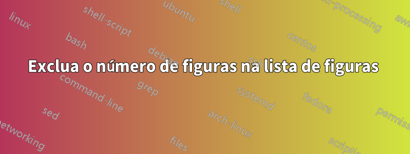 Exclua o número de figuras na lista de figuras
