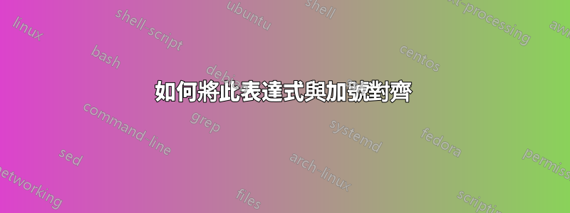 如何將此表達式與加號對齊