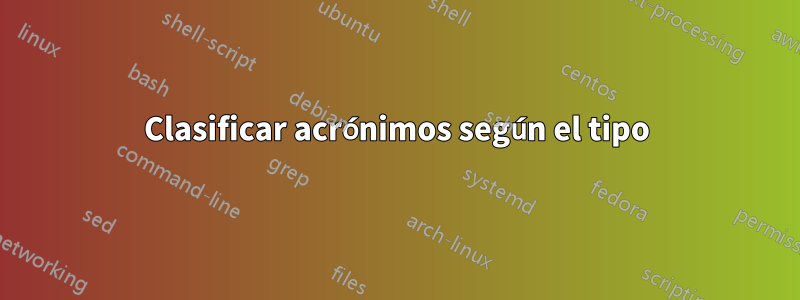 Clasificar acrónimos según el tipo