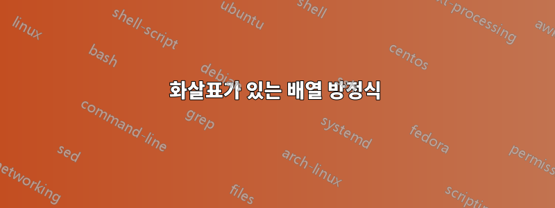 화살표가 있는 배열 방정식