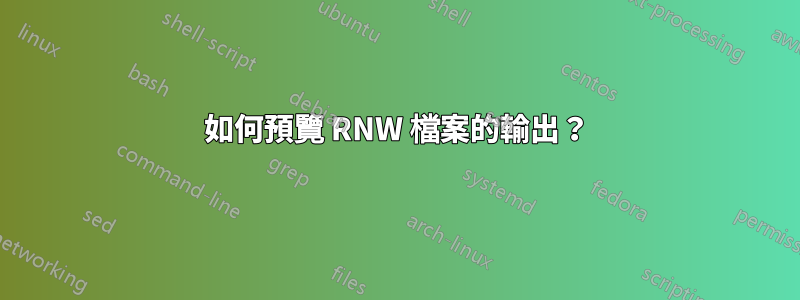 如何預覽 RNW 檔案的輸出？