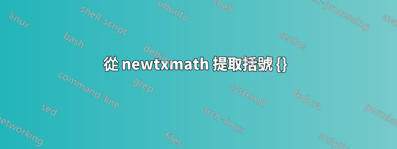 從 newtxmath 提取括號 {} 