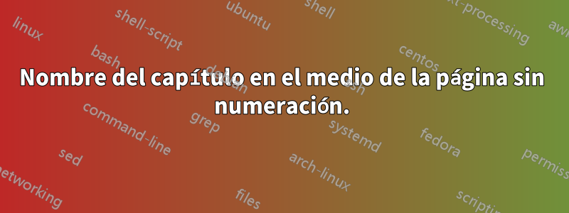 Nombre del capítulo en el medio de la página sin numeración.