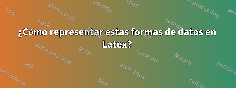 ¿Cómo representar estas formas de datos en Latex?