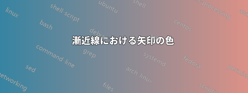 漸近線における矢印の色