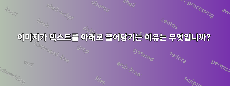 이미지가 텍스트를 아래로 끌어당기는 이유는 무엇입니까?