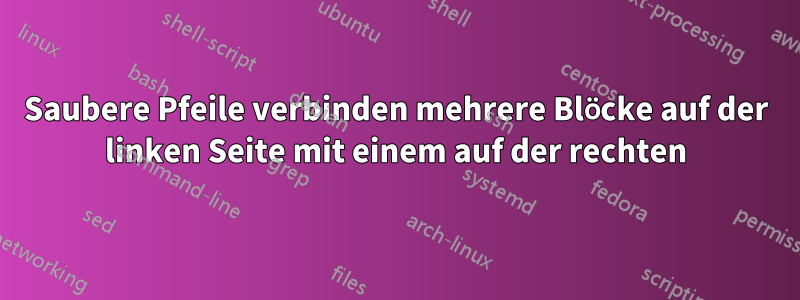 Saubere Pfeile verbinden mehrere Blöcke auf der linken Seite mit einem auf der rechten