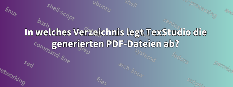 In welches Verzeichnis legt TexStudio die generierten PDF-Dateien ab?