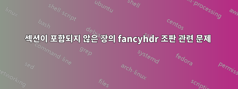 섹션이 포함되지 않은 장의 fancyhdr 조판 관련 문제