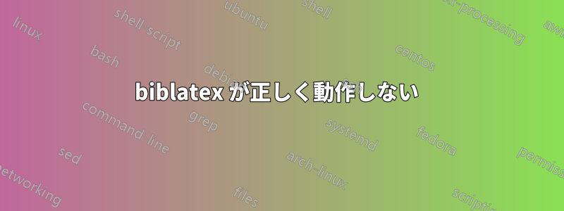 biblatex が正しく動作しない 