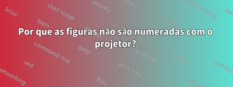 Por que as figuras não são numeradas com o projetor?