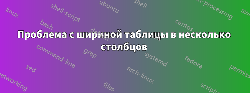 Проблема с шириной таблицы в несколько столбцов