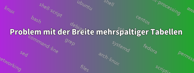 Problem mit der Breite mehrspaltiger Tabellen