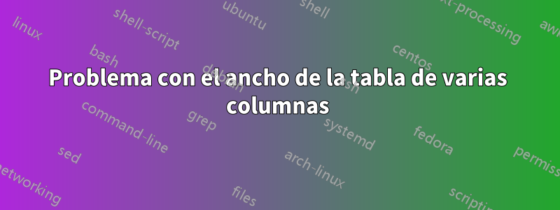 Problema con el ancho de la tabla de varias columnas