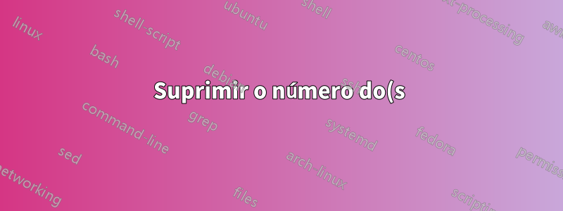 Suprimir o número do(s) primeiro(s) versículo(s) de um capítulo no corpo do texto, mas não no cabeçalho