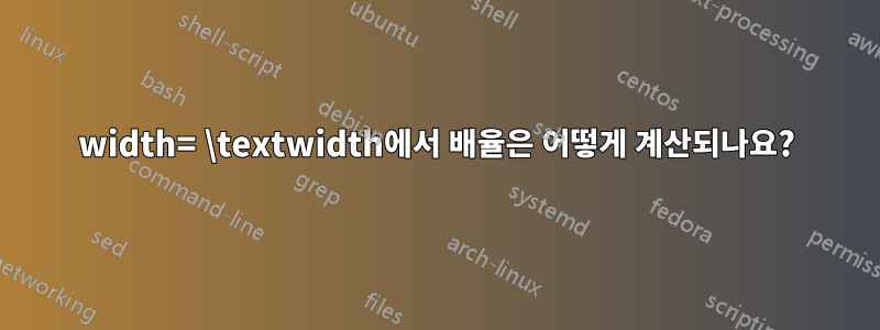 width= \textwidth에서 배율은 어떻게 계산되나요?