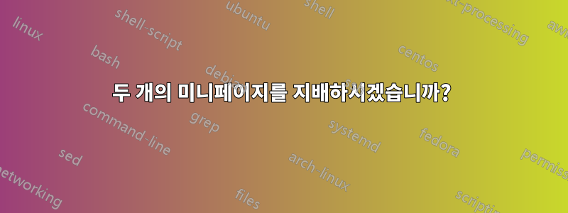 두 개의 미니페이지를 지배하시겠습니까?