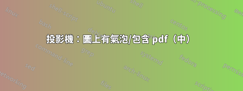 投影機：圖上有氣泡/包含 pdf（中）