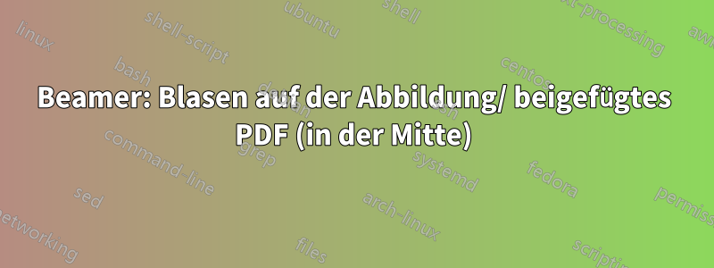 Beamer: Blasen auf der Abbildung/ beigefügtes PDF (in der Mitte)