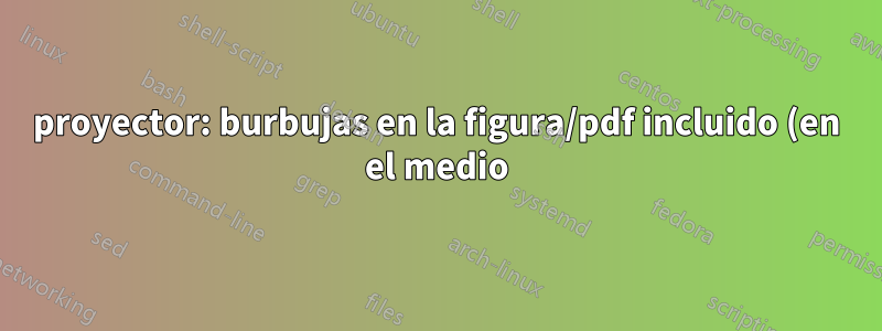 proyector: burbujas en la figura/pdf incluido (en el medio)