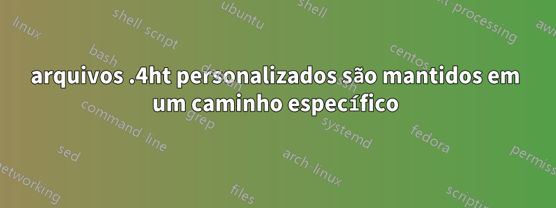 arquivos .4ht personalizados são mantidos em um caminho específico