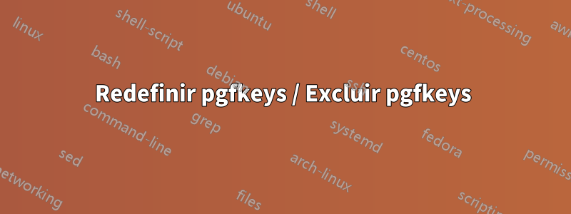 Redefinir pgfkeys / Excluir pgfkeys