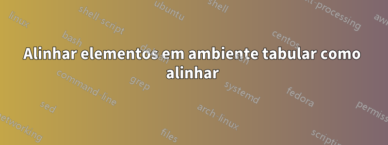 Alinhar elementos em ambiente tabular como alinhar