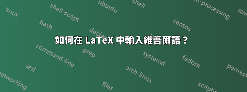 如何在 LaTeX 中輸入維吾爾語？