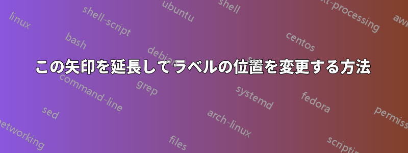 この矢印を延長してラベルの位置を変更する方法