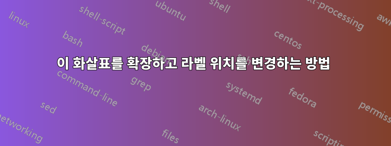 이 화살표를 확장하고 라벨 위치를 변경하는 방법