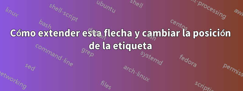 Cómo extender esta flecha y cambiar la posición de la etiqueta