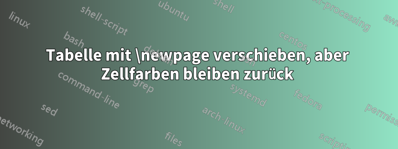 Tabelle mit \newpage verschieben, aber Zellfarben bleiben zurück