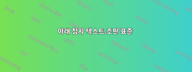 아래 첨자 텍스트 조판 표준