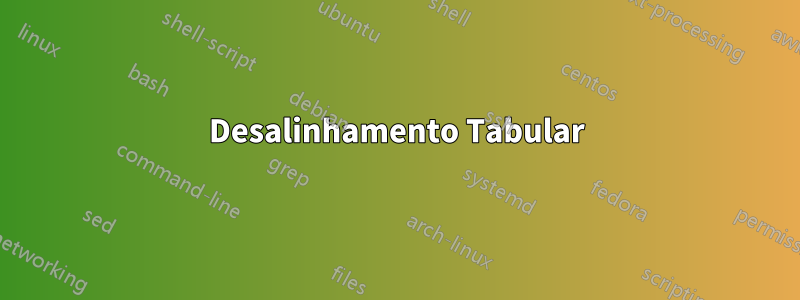 Desalinhamento Tabular