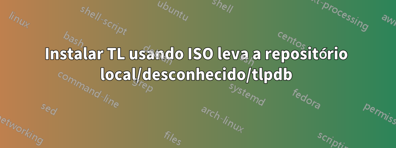 Instalar TL usando ISO leva a repositório local/desconhecido/tlpdb