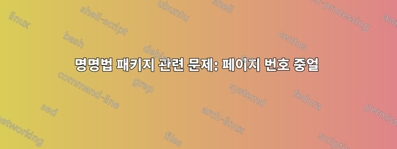 명명법 패키지 관련 문제: 페이지 번호 중얼