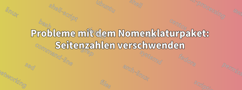 Probleme mit dem Nomenklaturpaket: Seitenzahlen verschwenden