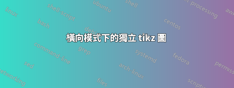 橫向模式下的獨立 tikz 圖