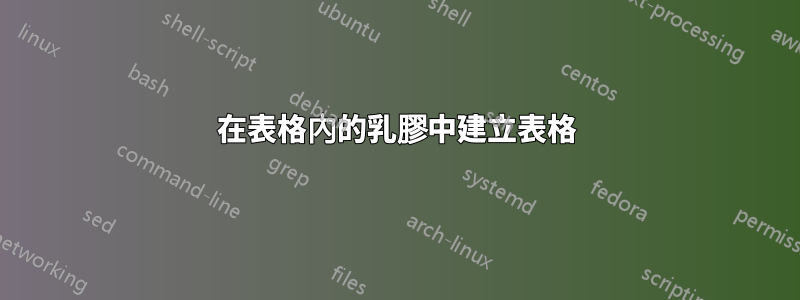 在表格內的乳膠中建立表格