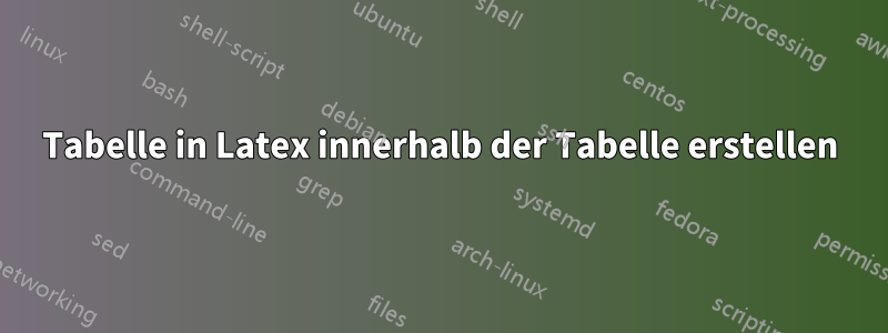 Tabelle in Latex innerhalb der Tabelle erstellen