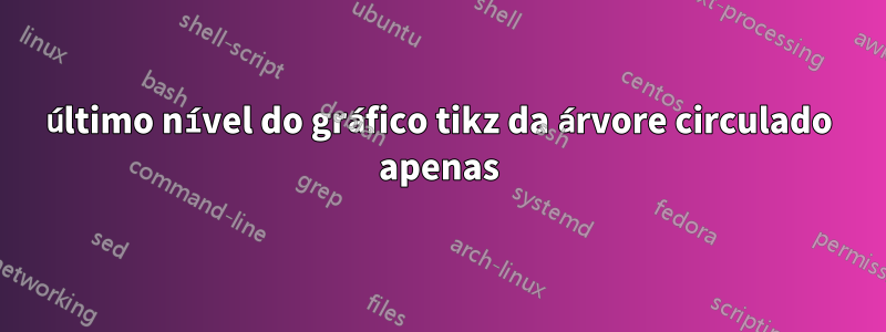 último nível do gráfico tikz da árvore circulado apenas