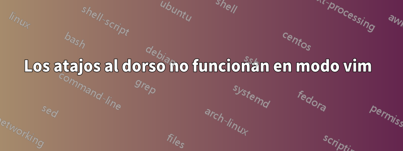 Los atajos al dorso no funcionan en modo vim 