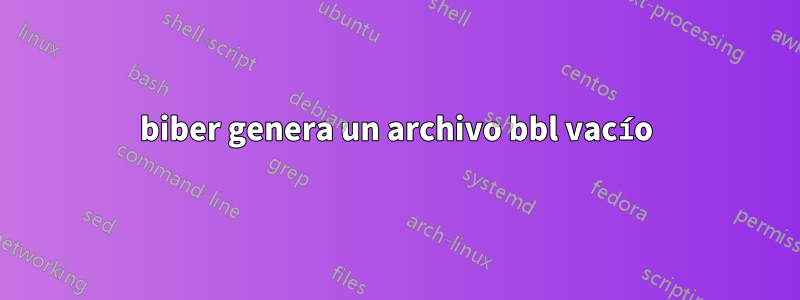 biber genera un archivo bbl vacío